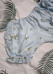 Blue Floral Printed Dress