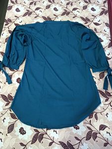 Elegant Teal Kurta with Balloon Sleeves