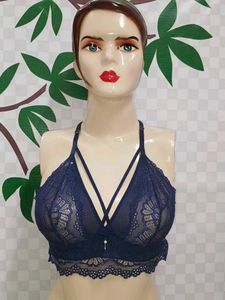 (100)Navy Blue Lace Bralette