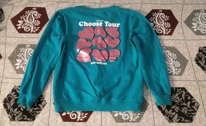 Teal "Be Happy" Graphic Sweatshirt