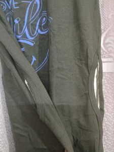 Olive Green "Laugh Love Smile" Graphic Tunic