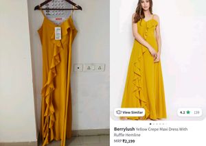 Yellow Ruffle Maxi Dress
