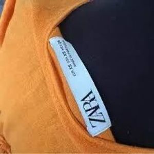 zara Bright Orange Cropped T-Shirt