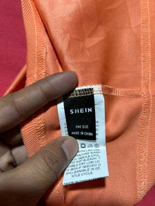 Halter Neck Tie Back Crop Top (Peach Orange)