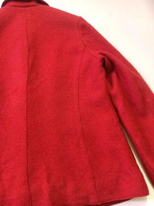 Premium Chic Red Textured Jacket Women Blazer