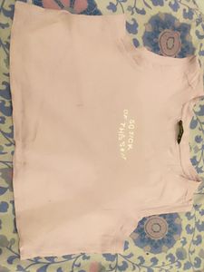 Pink Graphic Crop Top