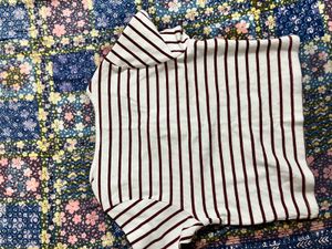 Striped Cropped Button-Up Top