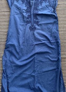Blue Embroidered Kurta