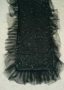 Black Sequin Lehenga Choli with Frill Net