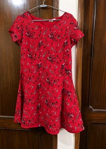 Red Floral Print Dress