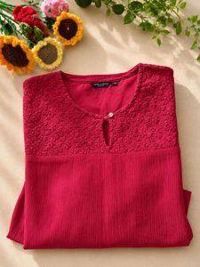 Maroon Embroidered Top