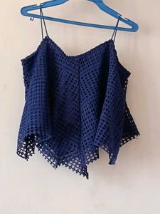 Navy Blue Lace Cami Top