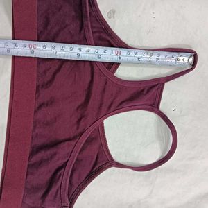 ❤️‍🔥 Maroon Sports Bra with Thin Straps