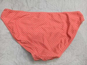 Coral Polka Dot Bikini Bottom 🤎