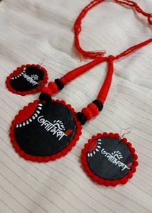 Handmade Fabric Necklace &amp; Earring Set
