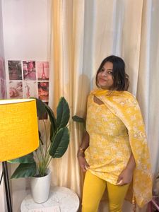 Yellow Floral Kurta Set