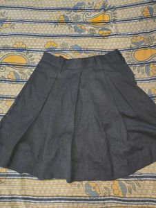 Denim Pleated Skirt