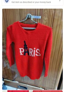 Red Paris Knit Sweater
