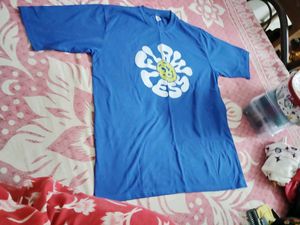 126.Blue Graphic Print T-Shirt