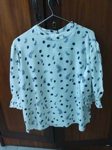 Elegant White Floral Print Top