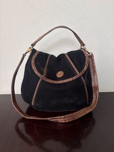 Chic Black Suede Hobo Bag