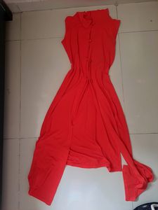 Chic Red Sleeveless Maxi Dress