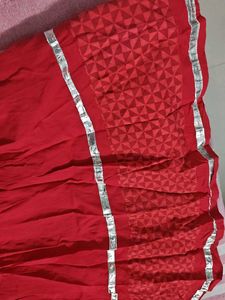 Pink &amp; White Printed Ethnic Skirt Set