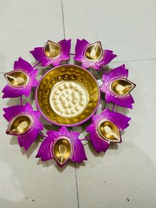 Lotus Diya Plate - Decorative Tealight Holder