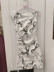 Chic Bow Print Sleeveless Dress