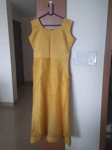 Embroidered Yellow Long Jacket and gown