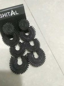 Statement Black Dangle Earrings