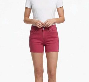 High-Waisted Raw Hem Denim Shorts