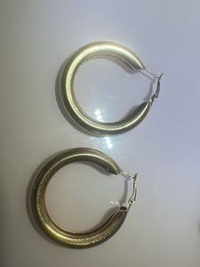 Gold Textured Hoop Earrings