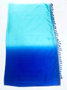 Ombre Blue Saree with Tassels