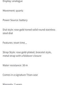Titan Rose Gold Women's Watch with Crystals
