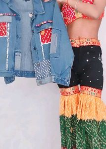 Vibrant Bandhani Print Lehenga Choli Set full hand
