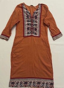 Boho Embroidered Orange Tunic