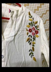 Asymmetrical White Kurti/ tunic