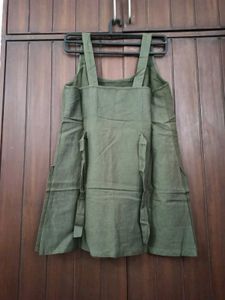 Aesthetic Olive/Army Green Pinafore Tunic Dress