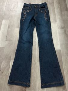 Embroidered Low Rise Jeans