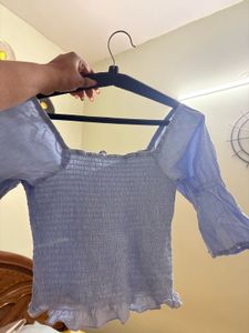 Smocked Square Neck Puff Sleeve Top