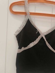 Black Lace Trim Cami Top