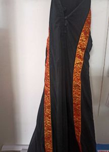 Deziner pure black georgette long gown