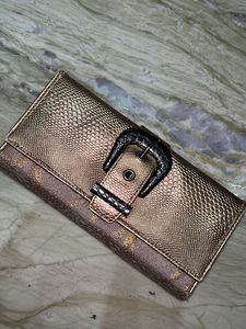 Vintage Chic Wallet with Buckle Detail