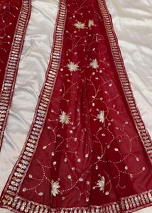 Beautiful Red Embroidered saree