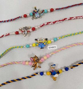 5 Cartoon Character Rakhi Set