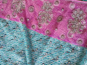 Beautiful Blue &amp; Pink Saree with Embellishments