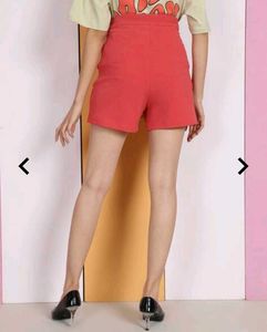 Red High-Waisted Shorts