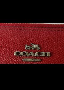 Authentic Coach Red Leather Zip Around Wallet