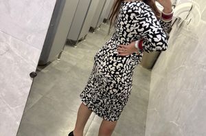Chic Black &amp; White Printed bodycon Dress